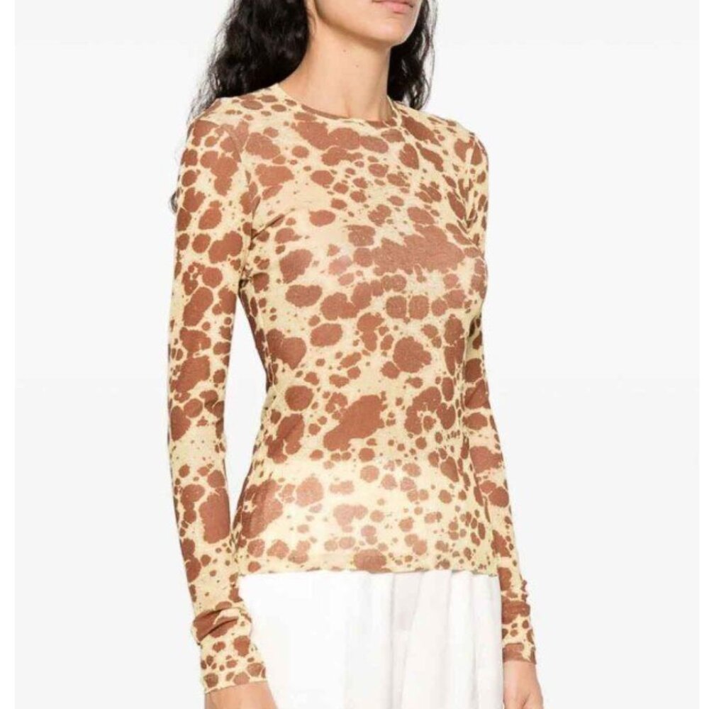 Nanushka Lymee Long Sleeve Tie Dye Mesh Top NWT Size Small